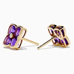 Effy Jewelry 14K Yellow Gold Amethyst and Diamond Earrings | Earrings