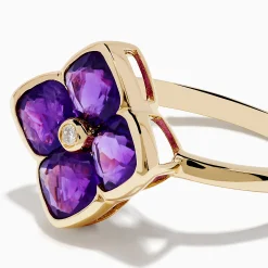 Effy Jewelry 14K Yellow Gold Amethyst and Diamond Ring | Rings