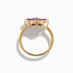 Effy Jewelry 14K Yellow Gold Amethyst and Diamond Ring | Rings