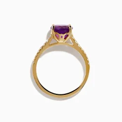 Effy Jewelry 14K Yellow Gold Amethyst and Diamond Ring | Rings