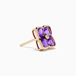 Effy Jewelry 14K Yellow Gold Amethyst and Diamond Earrings | Earrings