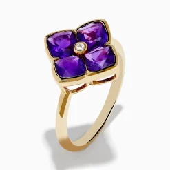 Effy Jewelry 14K Yellow Gold Amethyst and Diamond Ring | Rings