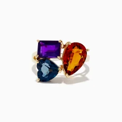 Effy Jewelry 14K Yellow Gold Amethyst, London Blue Topaz and Citrine Ring | Rings