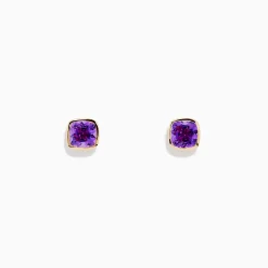 BH Multi 14K Yellow Gold Amethyst Stud Earrings | Earrings