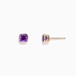 BH Multi 14K Yellow Gold Amethyst Stud Earrings | Earrings