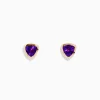 BH Multi 14K Yellow Gold Amethyst Trillion Cut Stud Earrings | Earrings