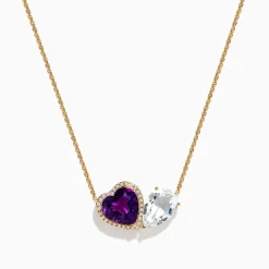 Effy Jewelry 14K Yellow Gold Amethyst, White Topaz, and Diamond Necklace | Necklaces & Pendants