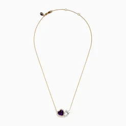 Effy Jewelry 14K Yellow Gold Amethyst, White Topaz, and Diamond Necklace | Necklaces & Pendants