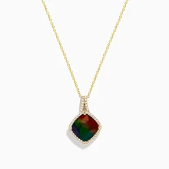 Effy Jewelry 14K Yellow Gold Ammolite and DIamond Pendant | Necklaces & Pendants