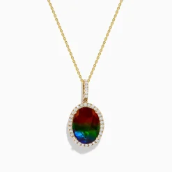 Effy Jewelry 14K Yellow Gold Ammolite and Diamond Pendant | Necklaces & Pendants