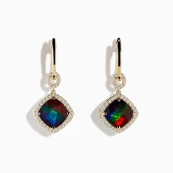 Effy Jewelry 14K Yellow Gold Ammolite and Diamond Earrings | Earrings