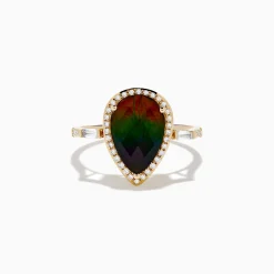 Effy Jewelry 14K Yellow Gold Ammolite and Diamond Ring | Rings