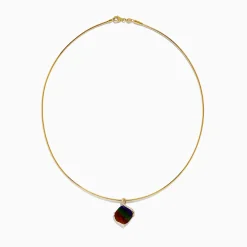 Effy Jewelry 14K Yellow Gold Ammolite and Diamond Snake Chain Pendant | Necklaces & Pendants