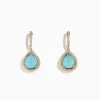 BH Multi 14K Yellow Gold Apatite and Diamond Pear Shaped Drop Earrings | Earrings