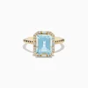 Effy Jewelry 14K Yellow Gold Aquamarine and Diamond Ring | Rings