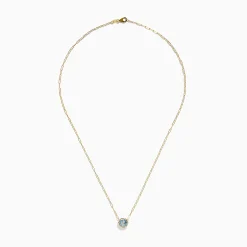 Effy Jewelry 14K Yellow Gold Aquamarine Bezel Paperclip Chain Pendant | Necklaces & Pendants