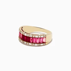 Effy Jewelry 14k Yellow Gold Baguette Cut Ruby and Pink Tourmaline Band | Rings
