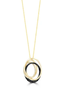 Effy Jewelry 14K Yellow Gold Black and White Diamond Pendant, 0.48 TCW | Necklaces & Pendants