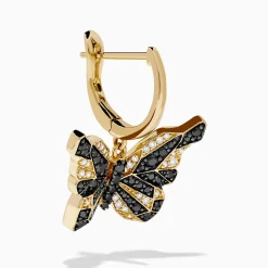 Effy Jewelry 14K Yellow Gold Black and White Diamond Butterfly Earrings | Earrings