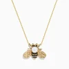 Effy Jewelry 14K Yellow Gold Black Diamond, Freshwater Pearl Bee Pendant | Necklaces & Pendants