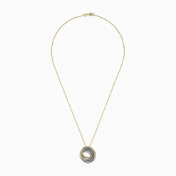 Effy Jewelry 14K Yellow Gold Blue and White Diamond Circle Pendant | Necklaces & Pendants