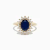 Effy Jewelry 14K Yellow Gold Blue Sapphire and Diamond Ring, 2.29 TCW | Rings