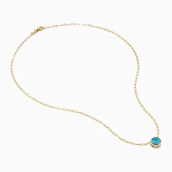 Effy Jewelry 14K Yellow Gold Blue Topaz Bezel Paperclip Chain Pendant | Necklaces & Pendants