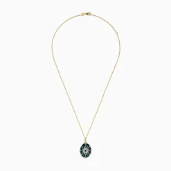 Effy Jewelry 14K Yellow Gold Blue Topaz, Turquoise, Onyx and Diamond Pendant | Necklaces & Pendants
