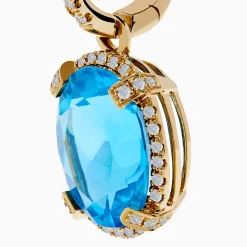 Effy Jewelry 14K Yellow Gold Blue Topaz and Diamond Drop Earrings | Earrings