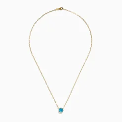 Effy Jewelry 14K Yellow Gold Blue Topaz Bezel Paperclip Chain Pendant | Necklaces & Pendants