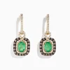 Effy Jewelry 14k Yellow Gold Brown u0026 White Diamond Halo Emerald Drop Earrings | Earrings
