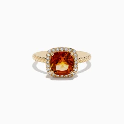 Effy Jewelry 14K Yellow Gold Citrine and Diamond Ring | Rings