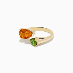 Effy Jewelry 14k Yellow Gold Citrine and Peridot Toi Et Moi Ring | Rings