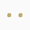 Effy Jewelry 18K Yellow Gold Cushion Halo Yellow Diamond Stud Earrings 0.73 TCW | Earrings