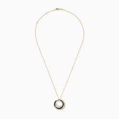 Effy Jewelry 14K Yellow Gold Diamond and Black Diamond Circles Pendant | Necklaces & Pendants