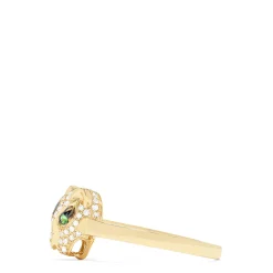 Effy Jewelry 14K Yellow Gold Diamond and Tsavorite Panther Ring, 0.25 TCW | Rings
