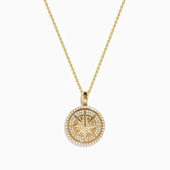 Effy Jewelry 14K Yellow Gold Diamond Compass Pendant | Necklaces & Pendants