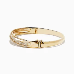 Effy Jewelry 14K Yellow Gold Diamond Crossover Bracelet | Bracelets
