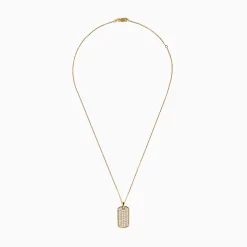 Effy Jewelry 14K Yellow Gold Diamond Dog Tag Pendant | Necklaces & Pendants