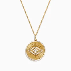 Effy Jewelry 14K Yellow Gold Diamond Evil Eye Pendant | Necklaces & Pendants