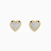 Effy Jewelry 14K Yellow Gold Diamond Heart Earrings | Earrings