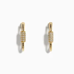 Effy Jewelry 14K Yellow Gold Diamond Hoop Earrings | Earrings