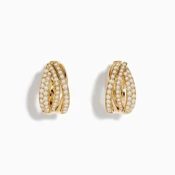 Effy Jewelry 14K Yellow Gold Diamond Hoop Earrings | Earrings