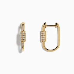 Effy Jewelry 14K Yellow Gold Diamond Hoop Earrings | Earrings