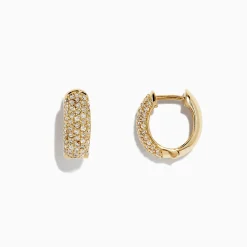 Effy Jewelry 14K Yellow Gold Diamond Huggie Hoop Earrings,0.53 TCW | Earrings