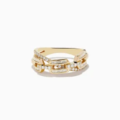 Effy Jewelry 14K Yellow Gold Diamond Interlocking Crossover Ring 0.46 TCW | Rings
