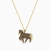 Effy Jewelry 14K Yellow Gold Diamond,Black Diamond,Espresso Diamond Horse Pendant | Necklaces & Pendants