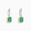Effy Jewelry 14K Yellow Gold Emerald and Diamond Drop Earrings | Earrings