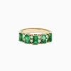 BH Multi 14K Yellow Gold Emerald and Diamond Band, 1.53 TCW | Rings