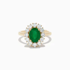 Effy Jewelry 14K Yellow Gold Emerald and Diamond Ring | Rings